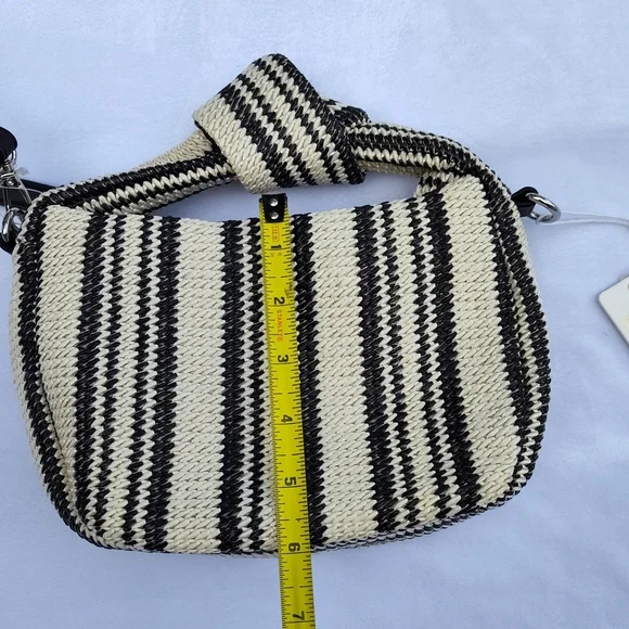 NWT Urban Expressions Black And White Stripe Casual Tracy Bag - Picture 5 of 6